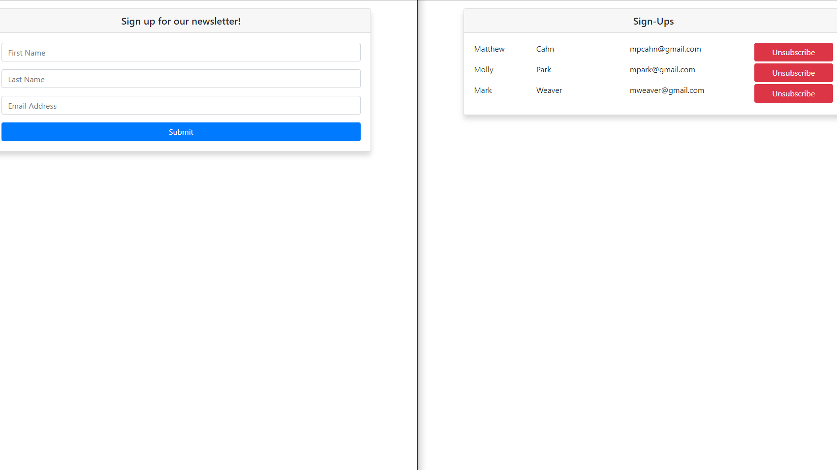 Newsletter Screenshot
